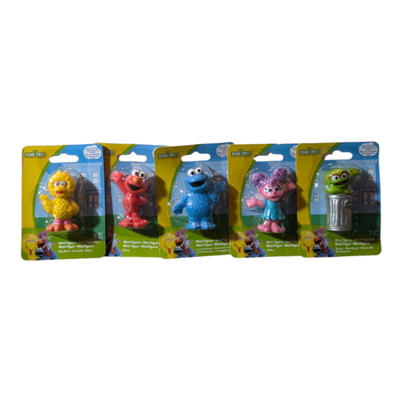 Sesame Street, Mini Figurines Set Of 5 Big Bird, Abby, Elmo, Oscar, Cookie - Picture 1 of 7